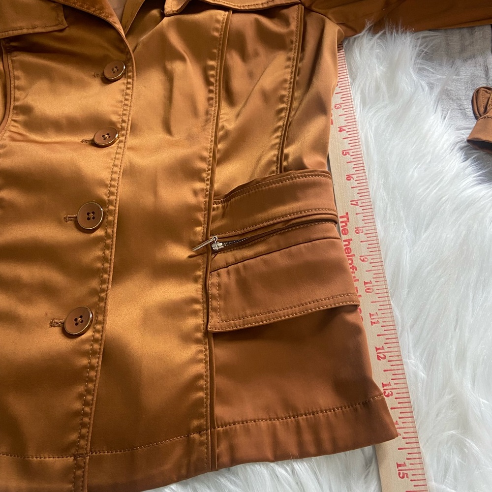 White House Black Market Brown Utility Jacket - Picture 6 of 13